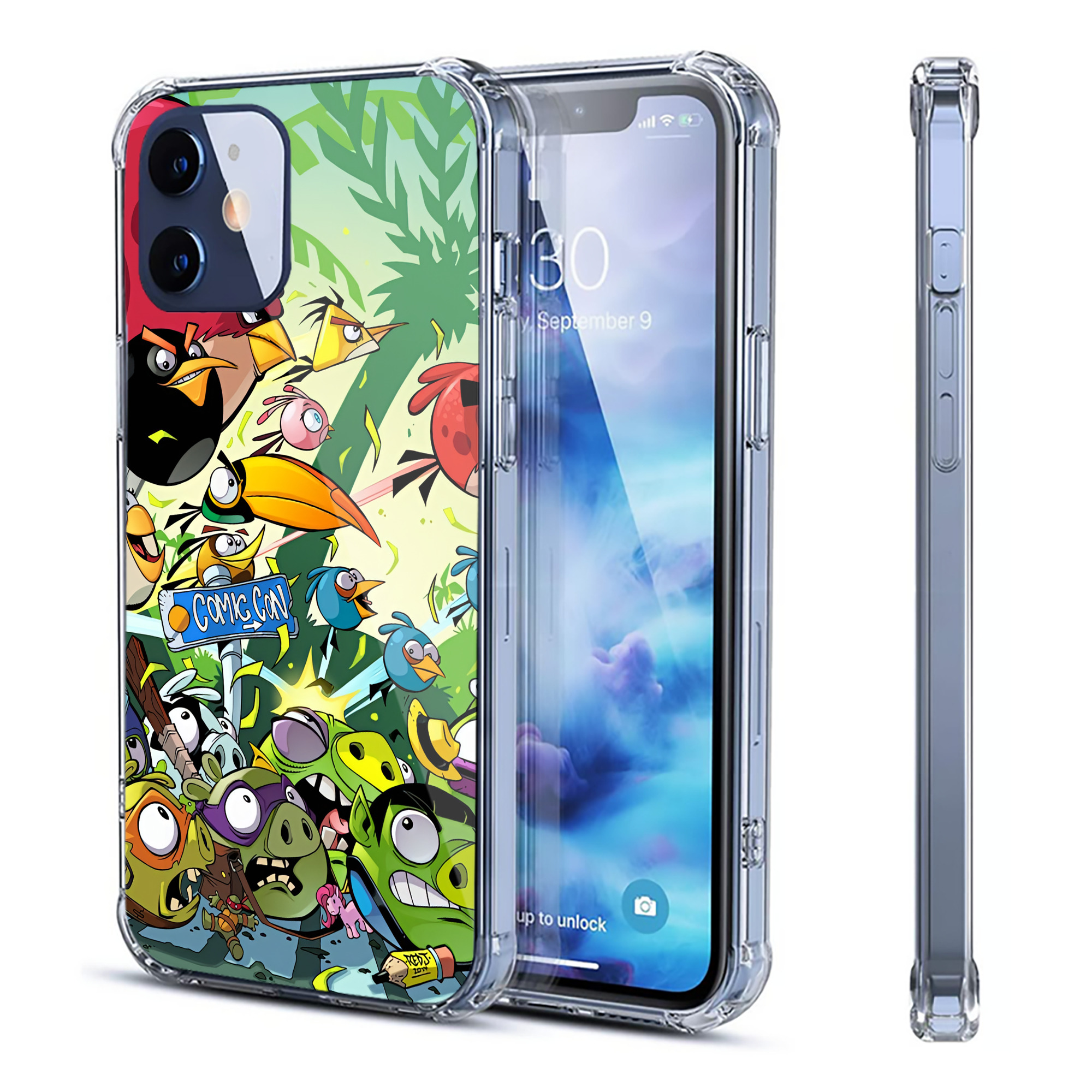 （画像用） Angry Birds アングリーバード 【iPhone 12シリーズ対応】透明スマホケース（クリアソフトケース）